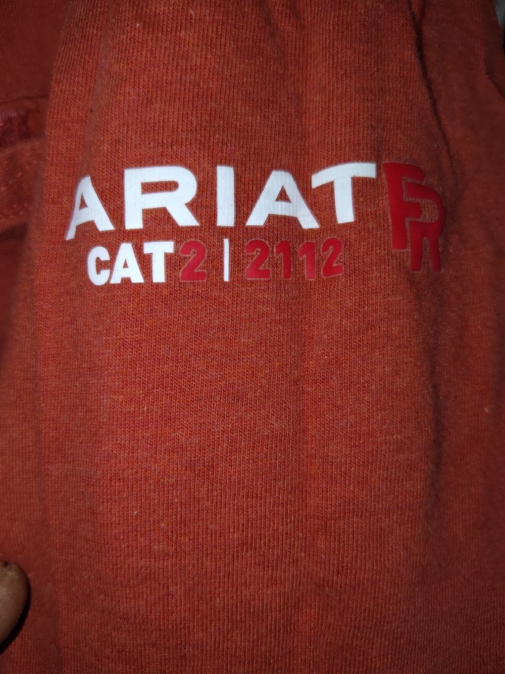 Ariat Orange Long Sleeve Logo Tee Heavy For Winter